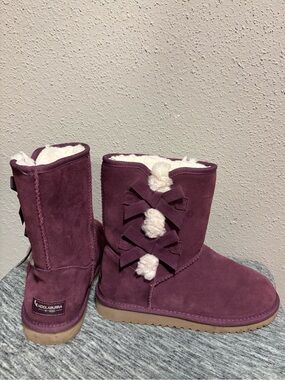 UGG women’s ' Plum Suede Bow Winter Boots
